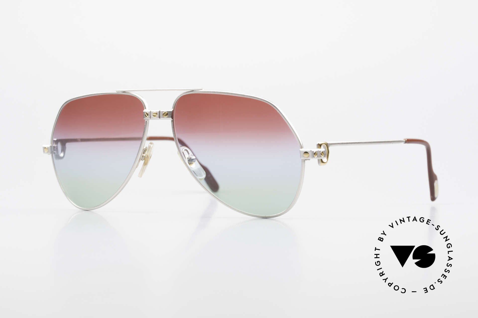 Cartier Vendome Santos - M Palladium Finish Polar Lights, vintage Cartier aviator sunglasses, Palladium Edition!, Made for Men
