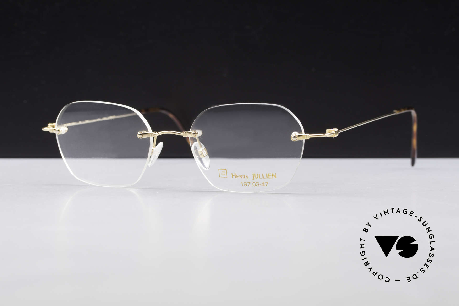 Henry Jullien Melrose 4000 Rimless Vintage Frame 90's, accordingly top-notch, noble & precious frame finish, Made for Men and Women