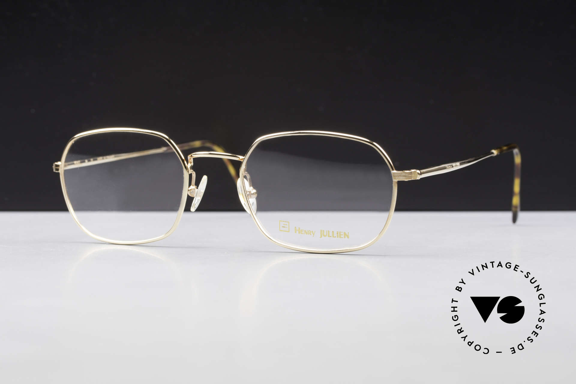 Henry Jullien Reale 05 Gold Plated Vintage Frame, accordingly top-notch, noble & precious frame finish, Made for Men and Women