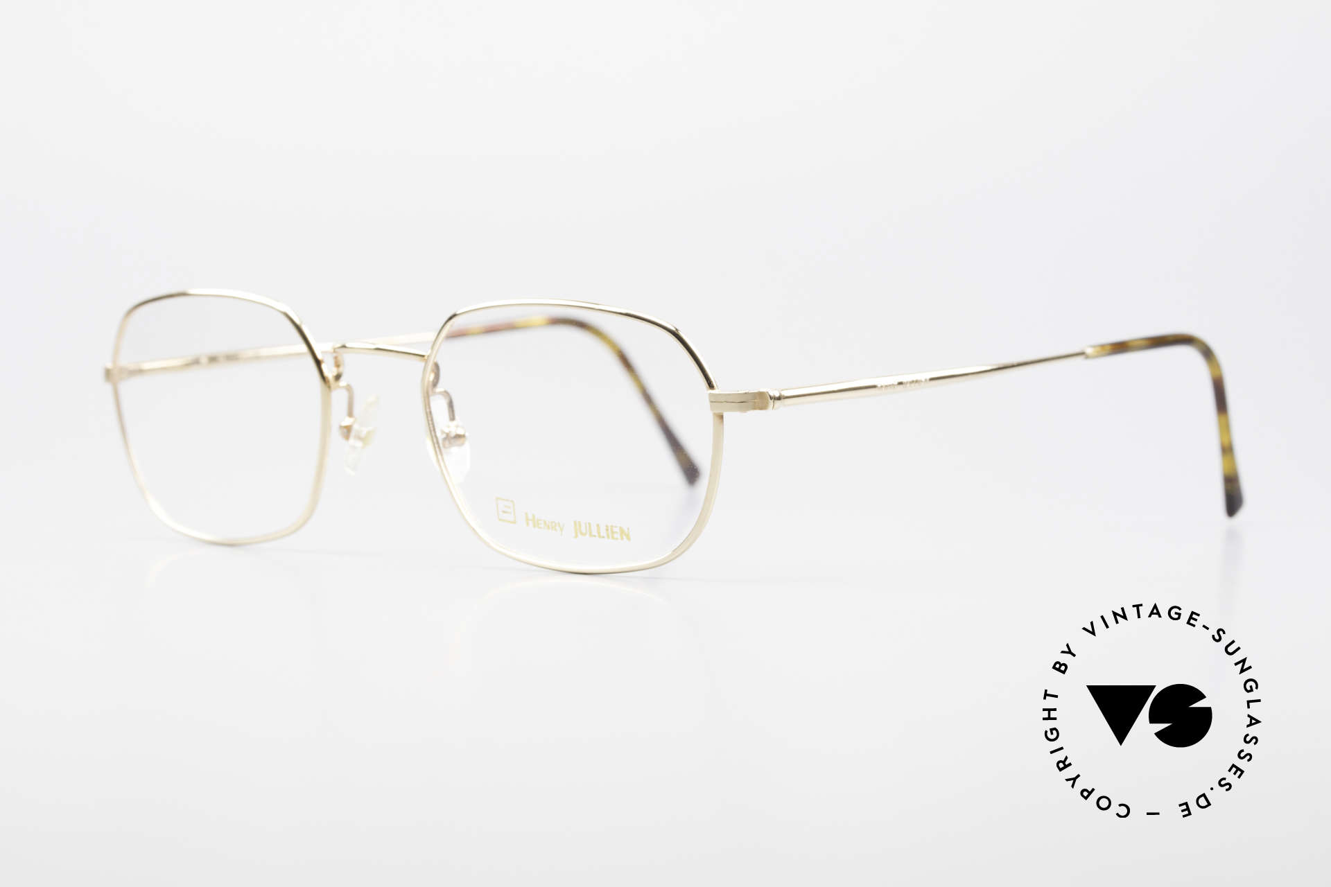 Henry Jullien Reale 05 Gold Plated Vintage Frame, classic full rimmed frame with flexible spring hinges, Made for Men and Women