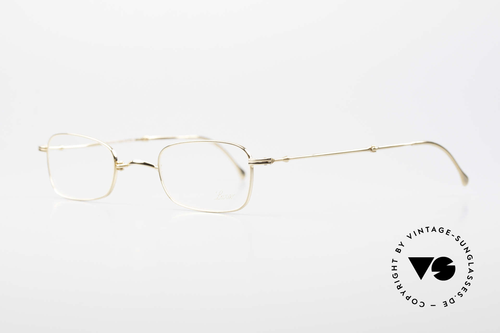 Lunor XXV Folding 02 Foldable Frame Gold Plated, well-known for the "W-bridge" & the plain frame designs, Made for Men and Women
