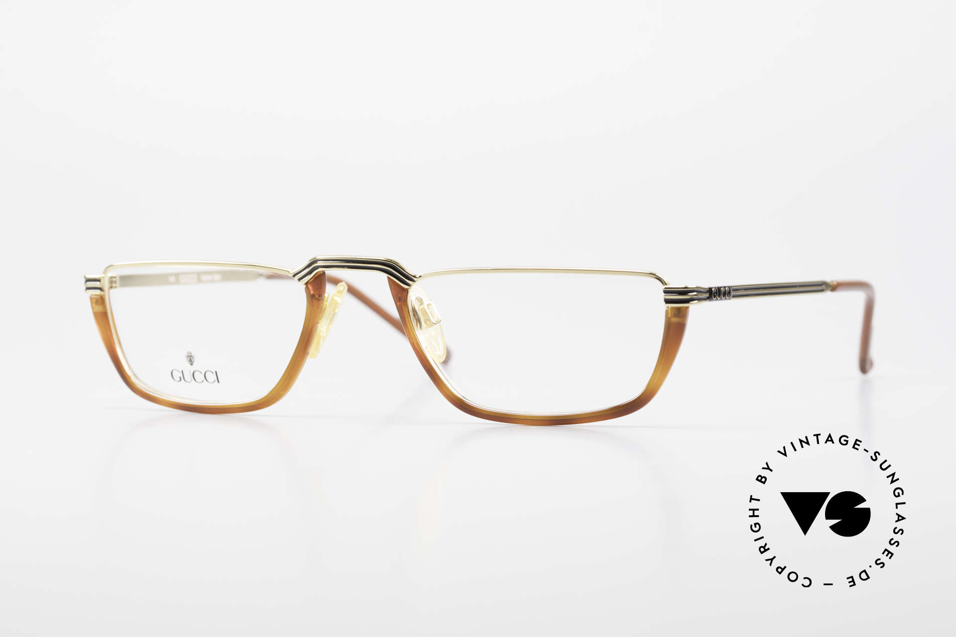 Gucci 1306 Designer Reading Eyeglasses, vintage half-frame design for reading purposes, Made for Men