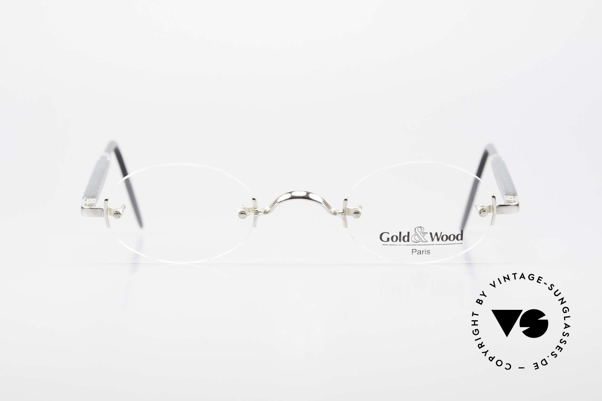Gold & Wood 338 Luxury Rimless Specs Oval 90's, oval, rimless LUXURY eyeglass-frame from 1999, Made for Men and Women