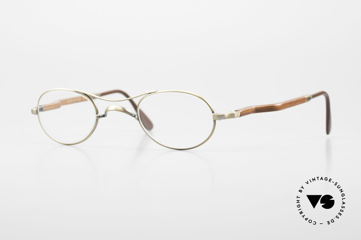 Gold & Wood 352 Luxury Wooden Specs Oval 90's, Gold & Wood Paris glasses, 352-33 in size 44-24, Made for Men and Women
