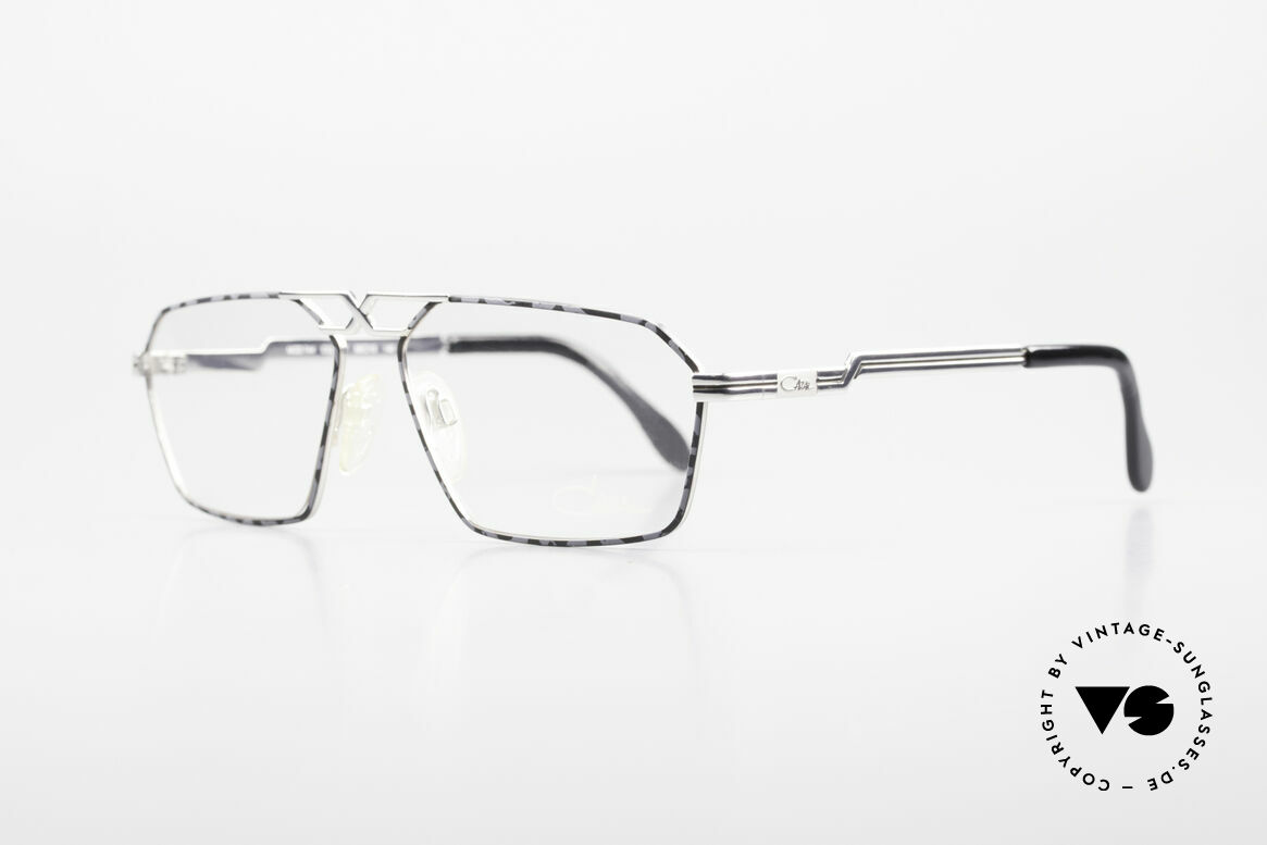 Cazal 744 90's Vintage Glasses For Men, very special frame finish: silver & marbled gray, Made for Men