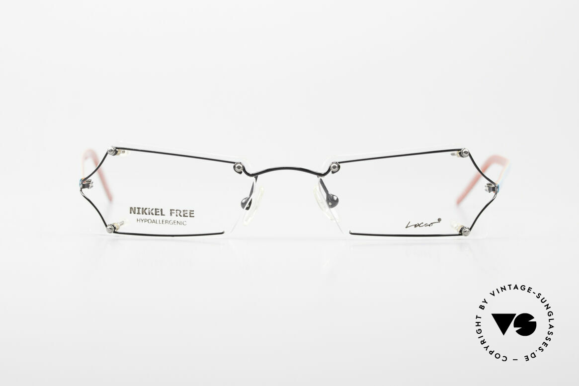 Locco Lux Crazy 90's Rimless Eyeglasses, the slogan:"Funtastic Eyewear for Funtastic People", Made for Men and Women