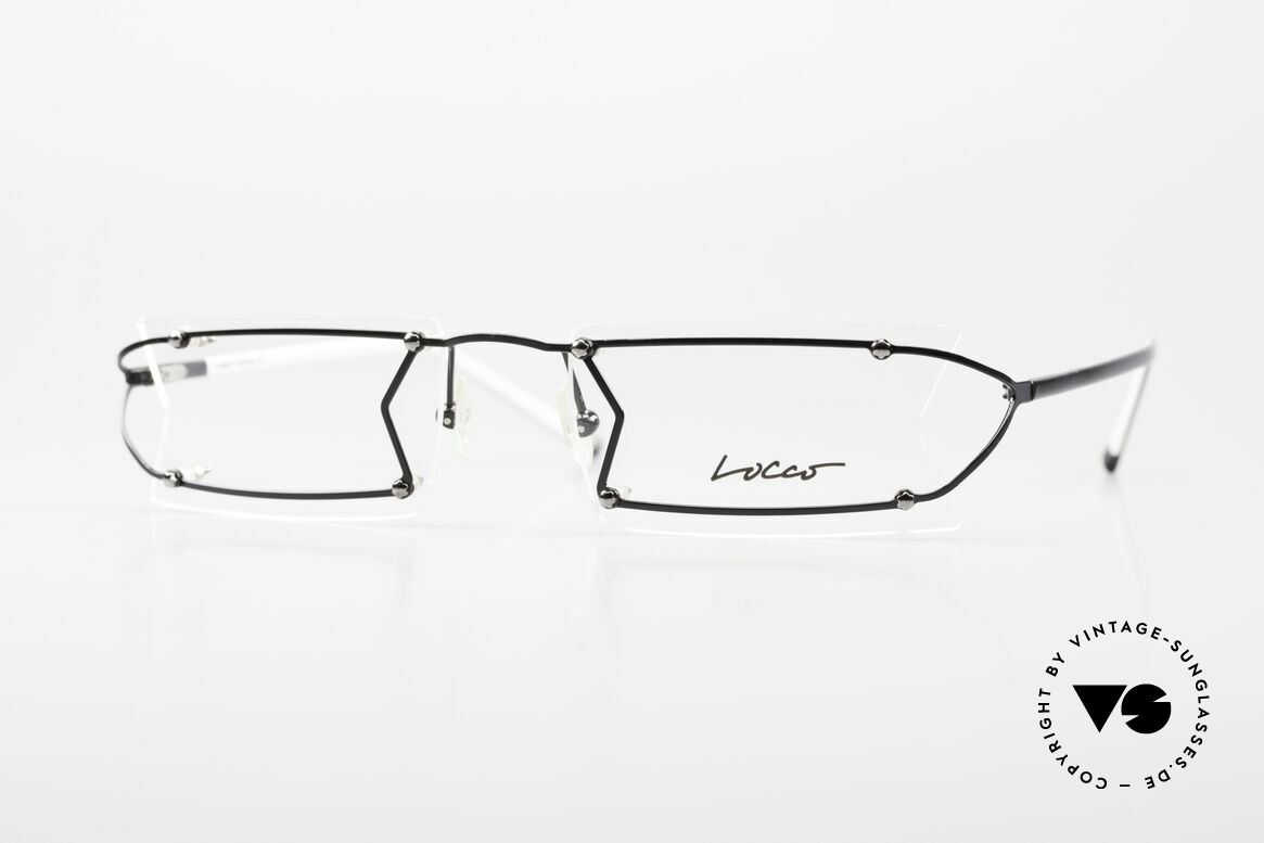 Locco Pinot Crazy 90's Rimless Eyeglasses, Locco Pinot 53-18, crazy rimless 1990's eyeglasses, Made for Men and Women