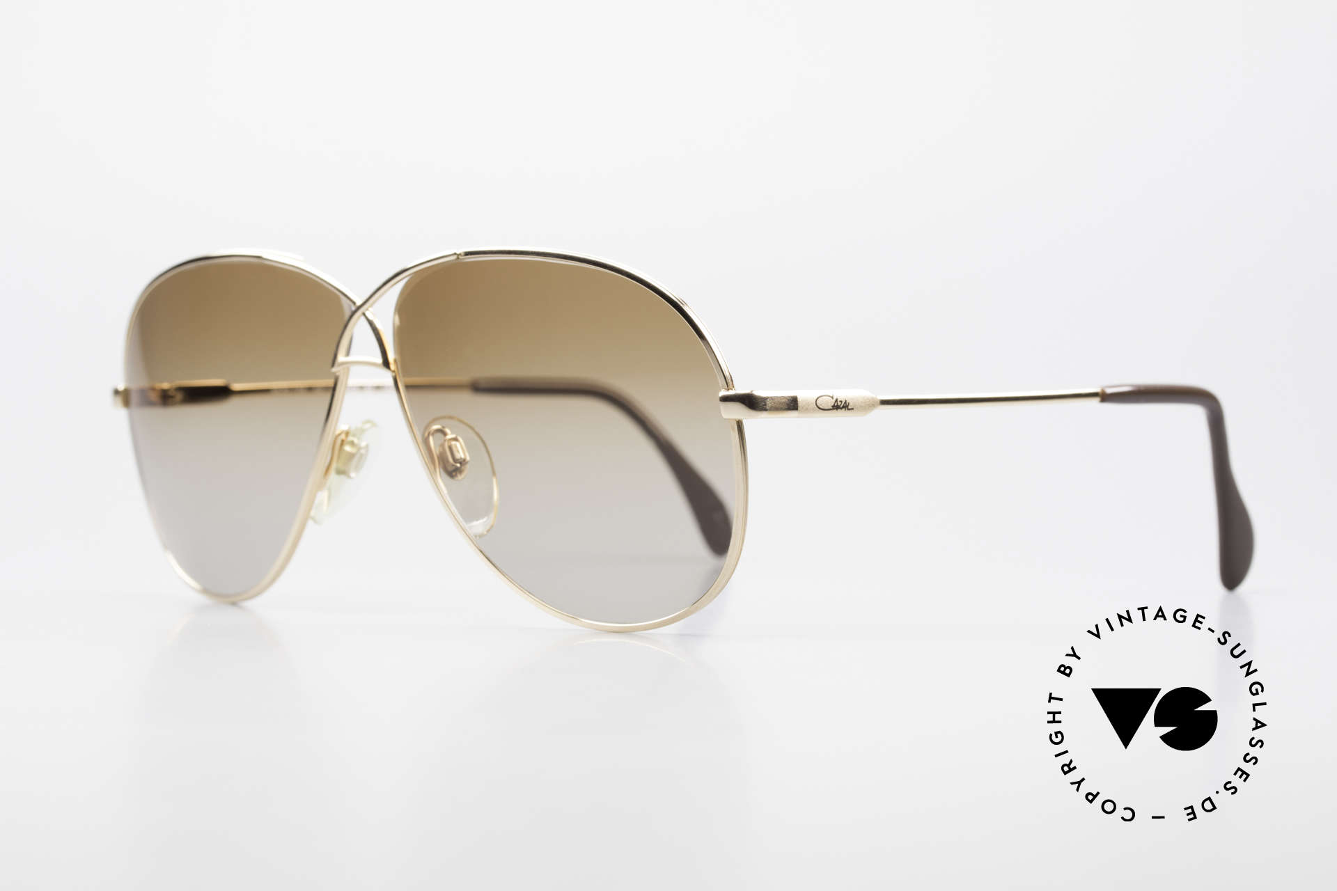 Cazal 728 Vintage Aviator Sunglasses, lightweight curved frame; in LARGE size 62-11, Made for Men