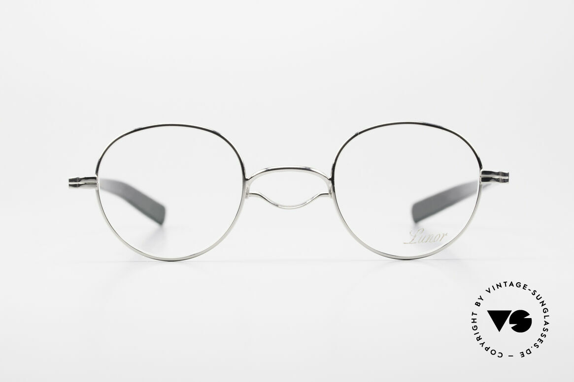 Lunor Swing A 32 Panto Swing Bridge Glasses Platinum, swing bridge: homage to the antique specs from 1900, Made for Men and Women