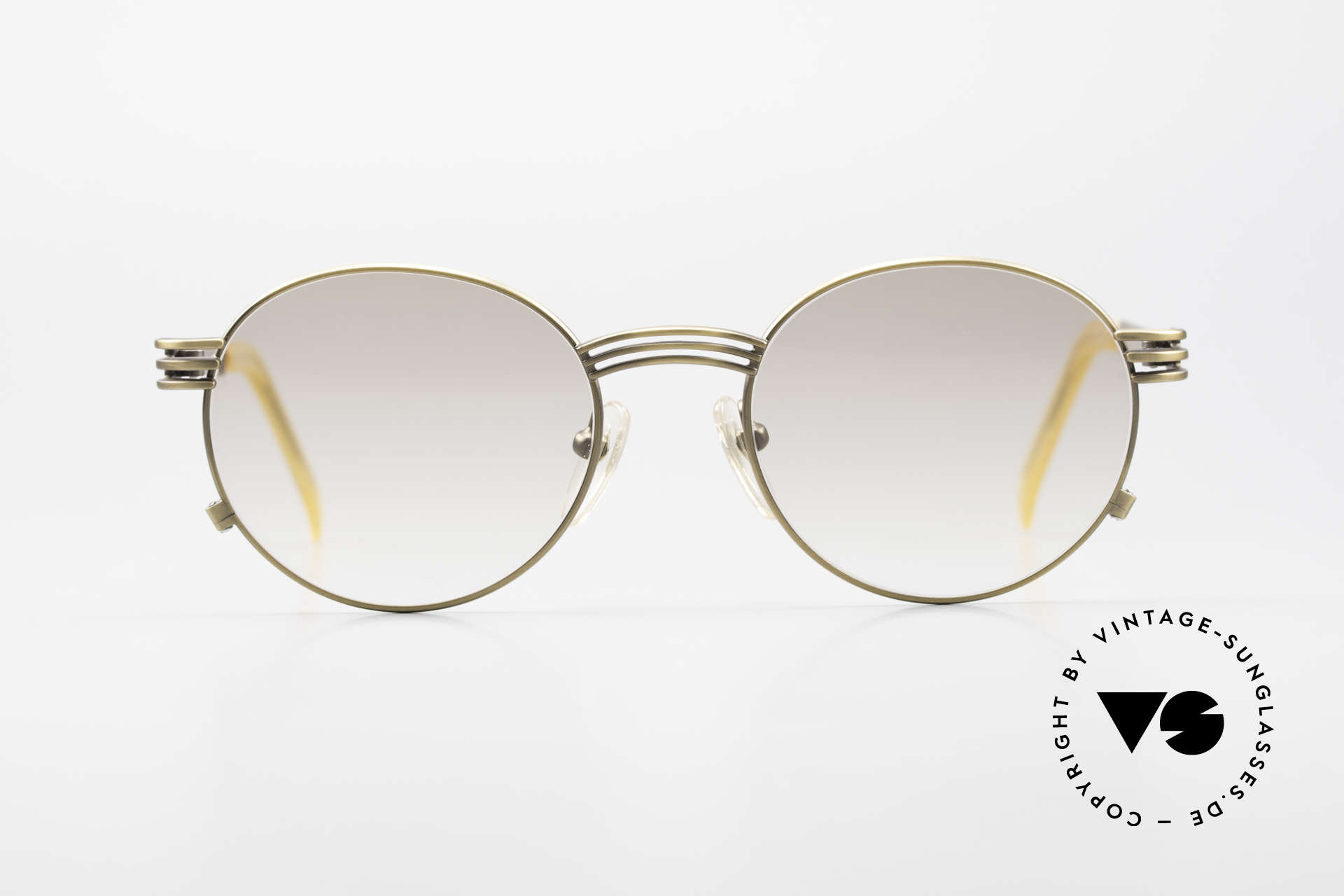 Jean Paul Gaultier 55-3174 Designer Vintage Glasses 90's, the temples are shaped like a fork (typically unique JPG), Made for Men and Women