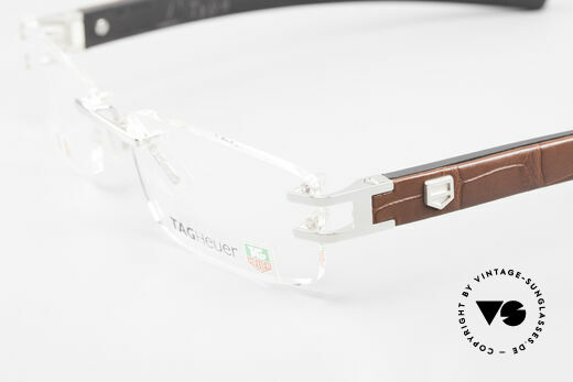 Tag Heuer L-Type 0113 Alligator Leather Rimless Frame, unworn rarity with original case & cloth by Tag Heuer, Made for Men