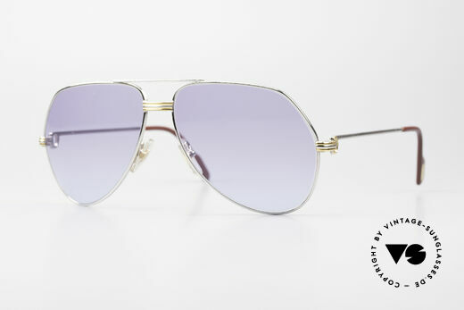 Cartier Vendome LC - L Platinum Sunglasses Aviator 80s Details