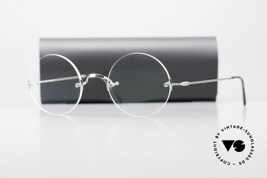 Lunor Classic Round PP The Rimless Steve Jobs Glasses Details