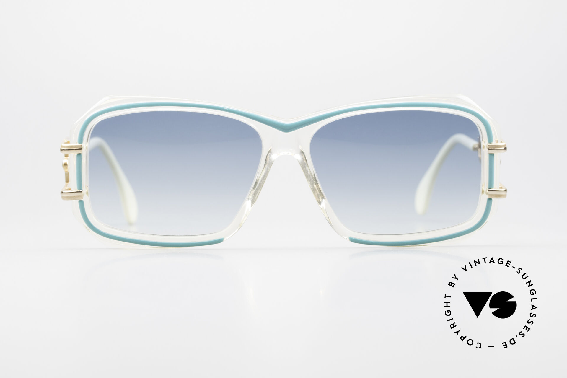 Cazal 173 Hip Hop Cazal 80's Shades, clear synthetic frame with striking metal temples, Made for Women