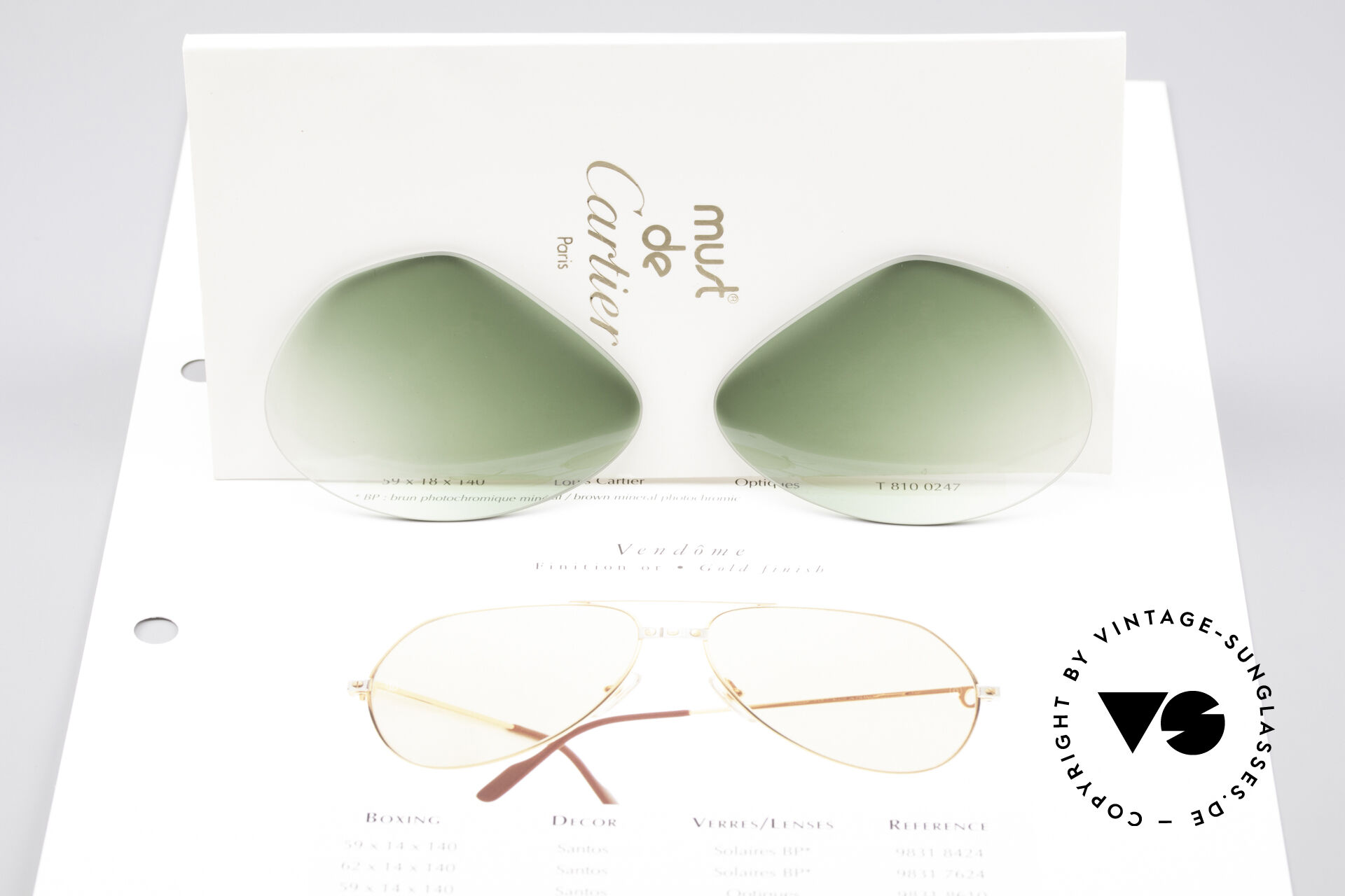 Sunglasses Cartier Vendome Lenses - L Green Gradient Sun Lenses