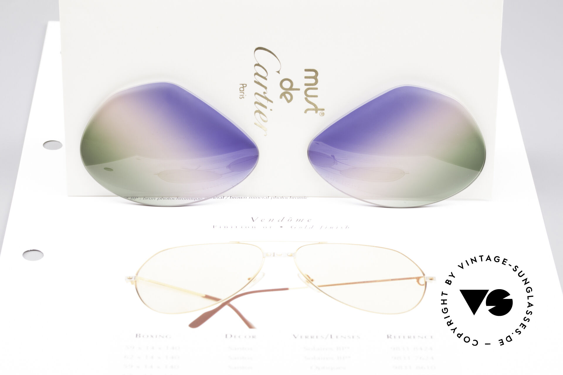 Sunglasses Cartier Vendome Lenses L Tricolored Horizon Lenses