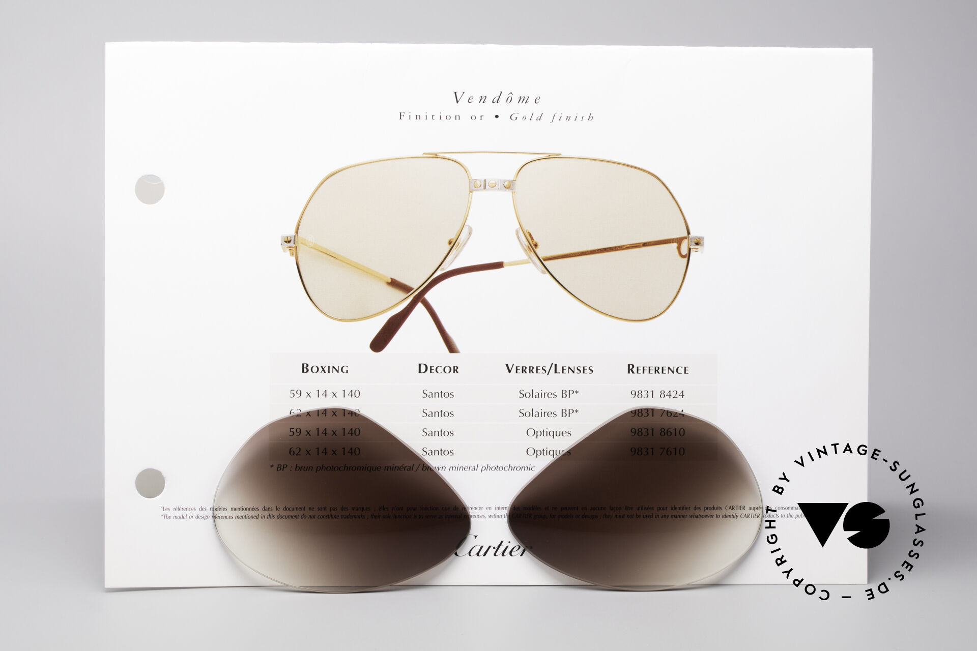 【楽ギフ_包装】 Lenses Vendome Cartier Sunglasses - Lenses Sun Gradient Brown L 小物