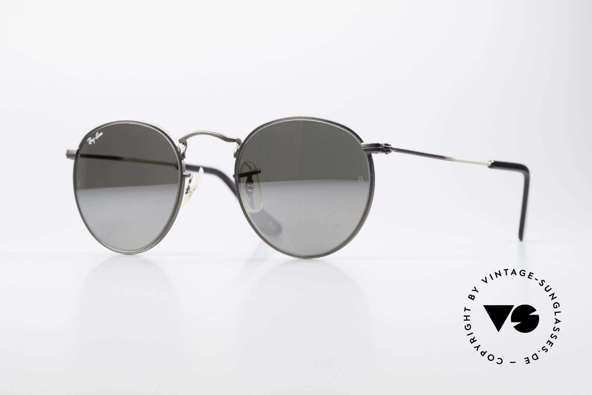 Sunglasses Sunglasses Ban Metal Ray B&L USA Round 47 Mirrored