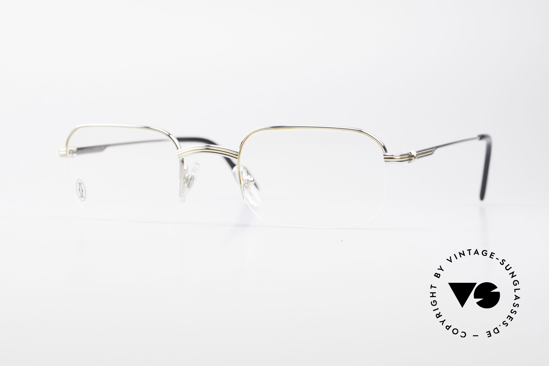 Glasses Cartier Broadway Semi Rimless Platinum Frame