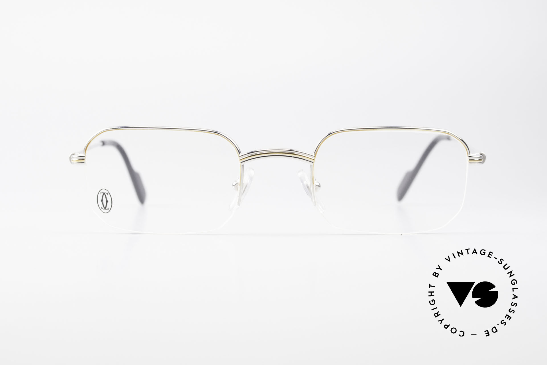 Glasses Cartier Broadway Semi Rimless Platinum Frame