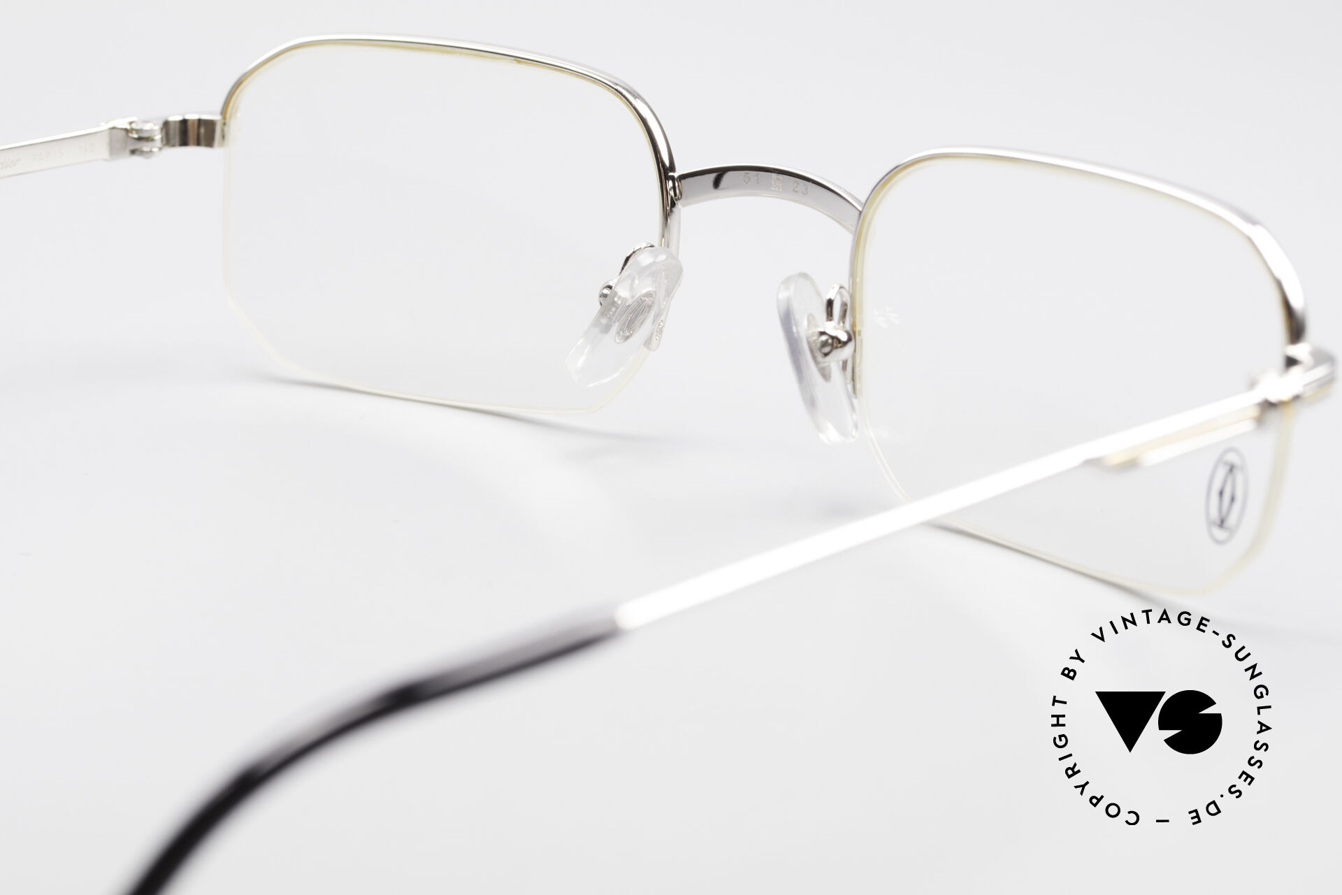 Glasses Cartier Broadway Semi Rimless Platinum Frame