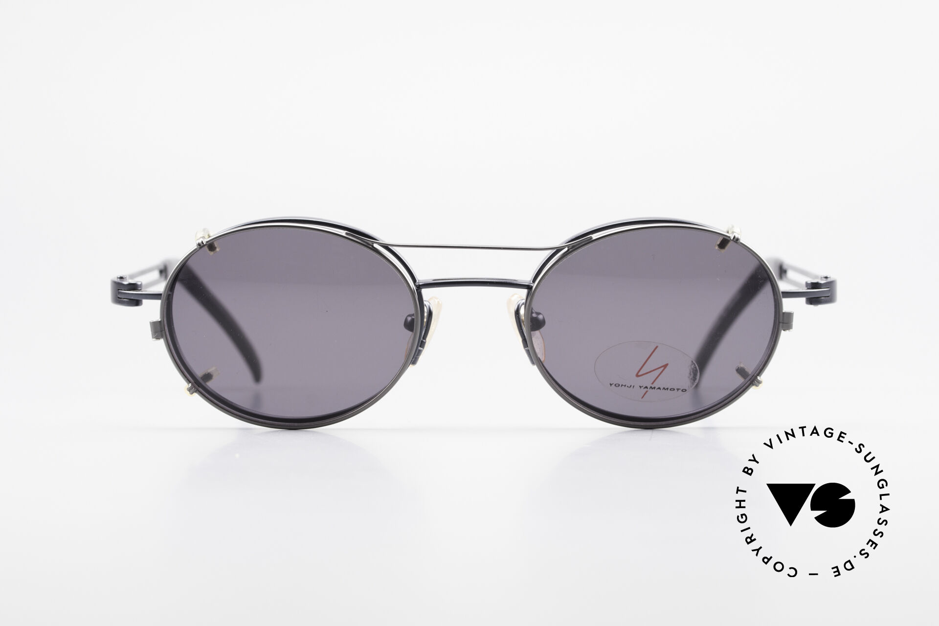 Sunglasses Yohji Yamamoto 51-6106 Oval Clip On Frame Blue Metal