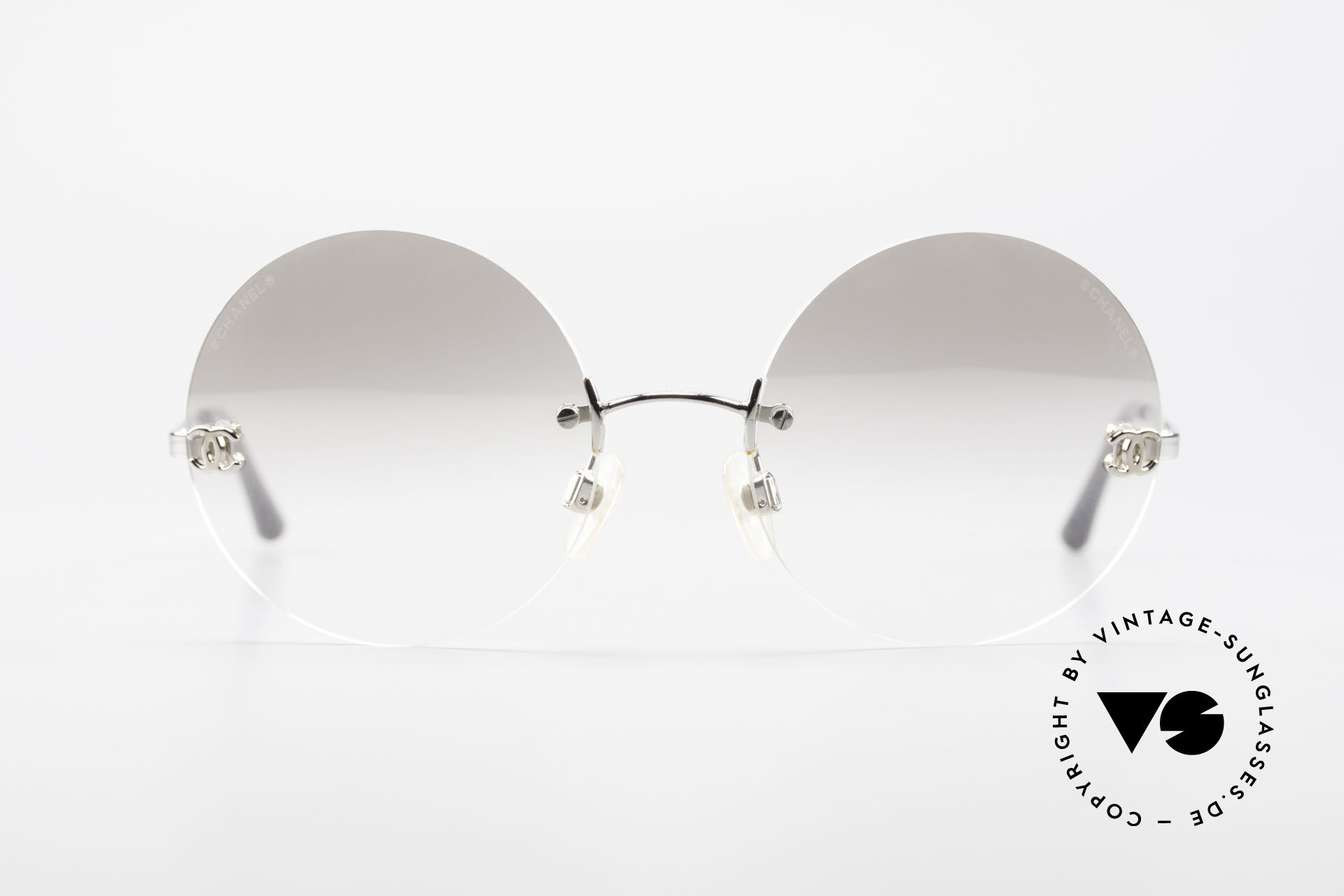 Chanel vintage 4056 Round Rimless 90\'S Luxury Sunglasses RARE 53 [] 18 130 Sunglasses Chanel 4056 Round Luxury Shades Rimless main image 2