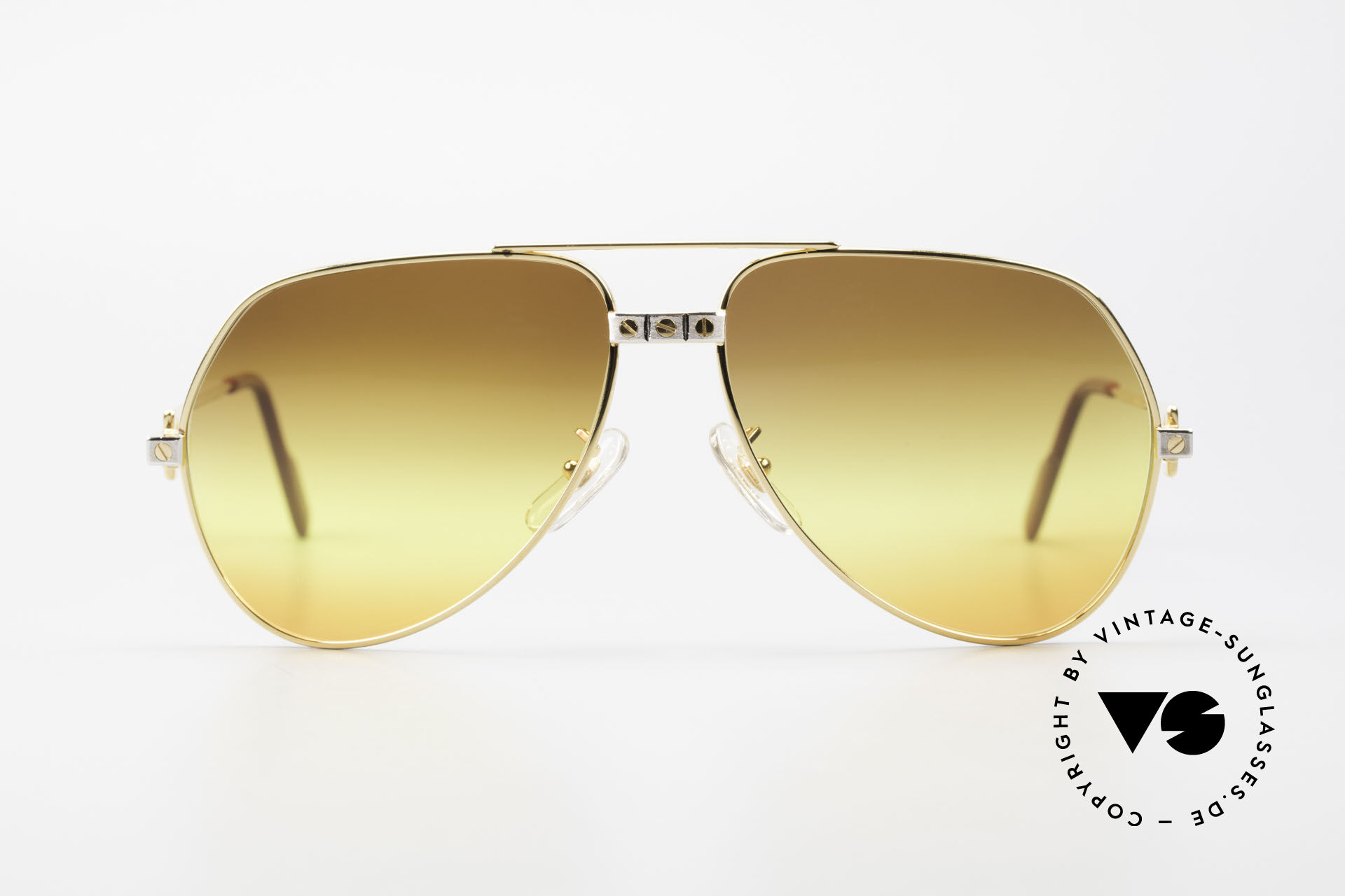 【希少】Cartier Sunglasses Must Santos GOLD Cartier Must Santos 55-20 – Sammy & Nino's Store