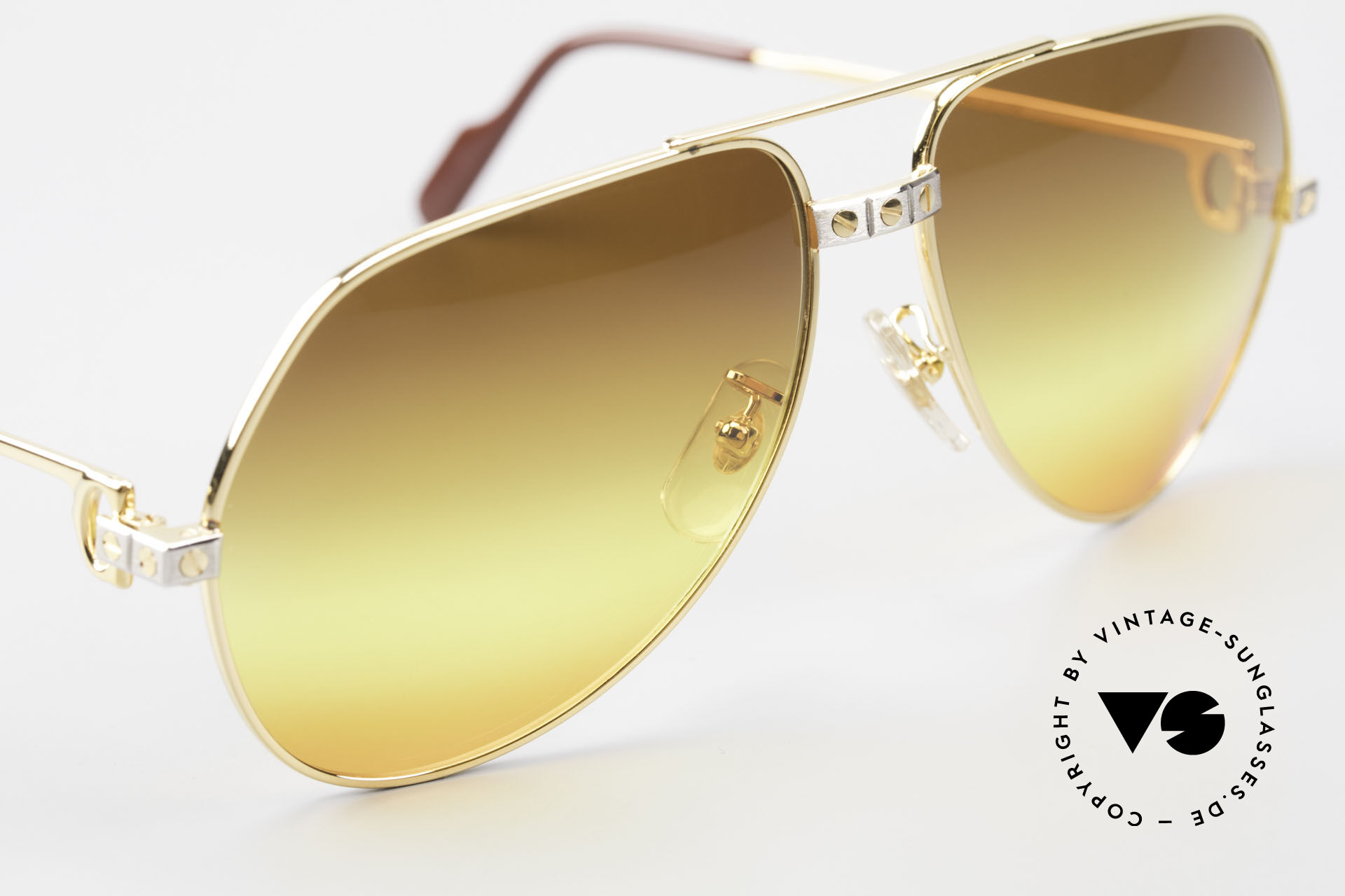 【希少】Cartier Sunglasses Must Santos GOLD Cartier Must Santos 55-20 – Sammy & Nino's Store
