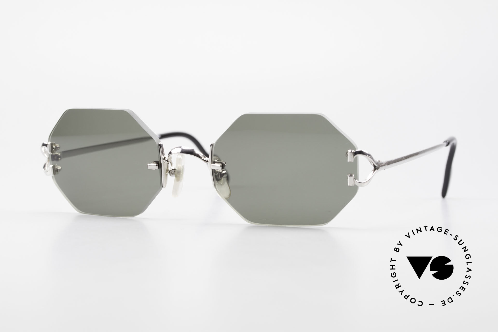 Men's Square Colorful Mirror Lens Wooden Frame Rimless Sunglasses