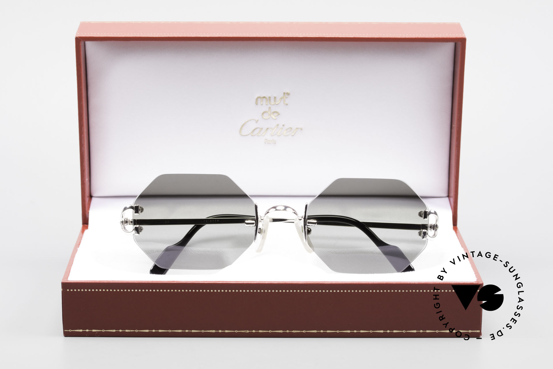 Rimless sales octagon sunglasses