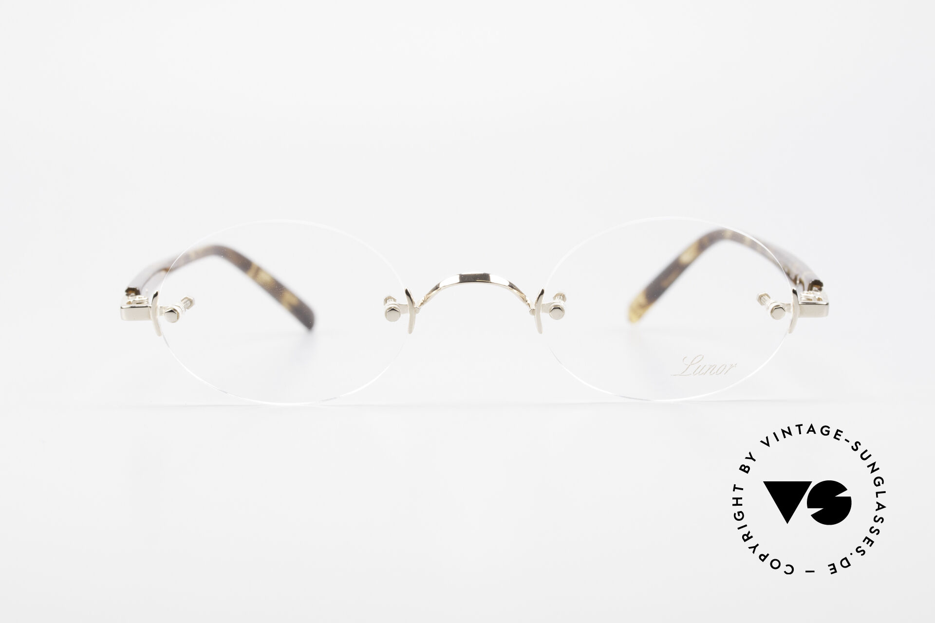 Glasses Lunor Classic Oval GP Oval Rimless Frame Gold Plated