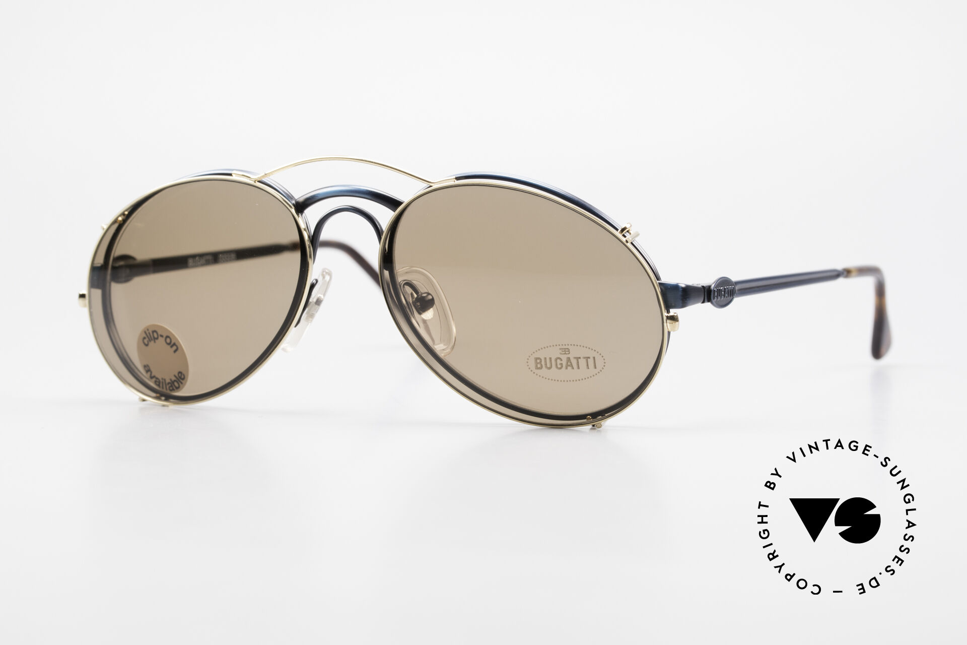 Bugatti 03328 Men s 80 s Clip On Sunglasses
