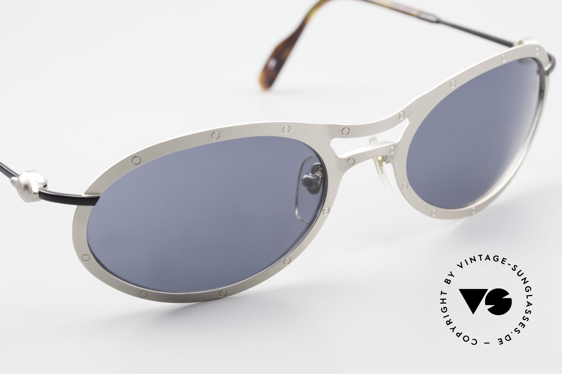 Lunettes Vintage Aston Martin AM 37 - Monture Demi-rim Bleu Argent - Homme/Femme