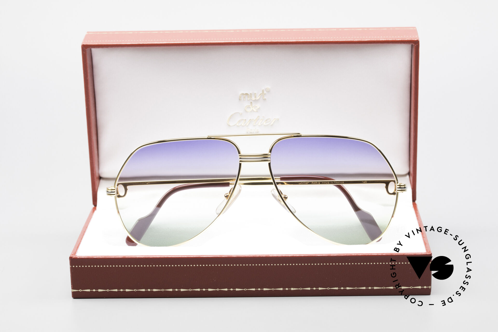 Authentic Rare Cartier Aviator Sunglasses. Sunglasses Cartier Vendome LC - L 80 main image 2