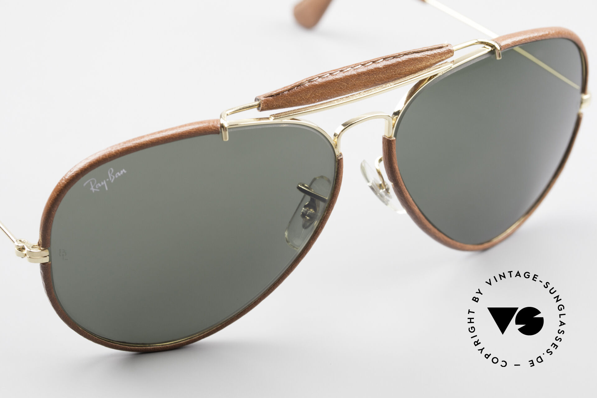 Vintage ray ban leather aviator sunglasses store