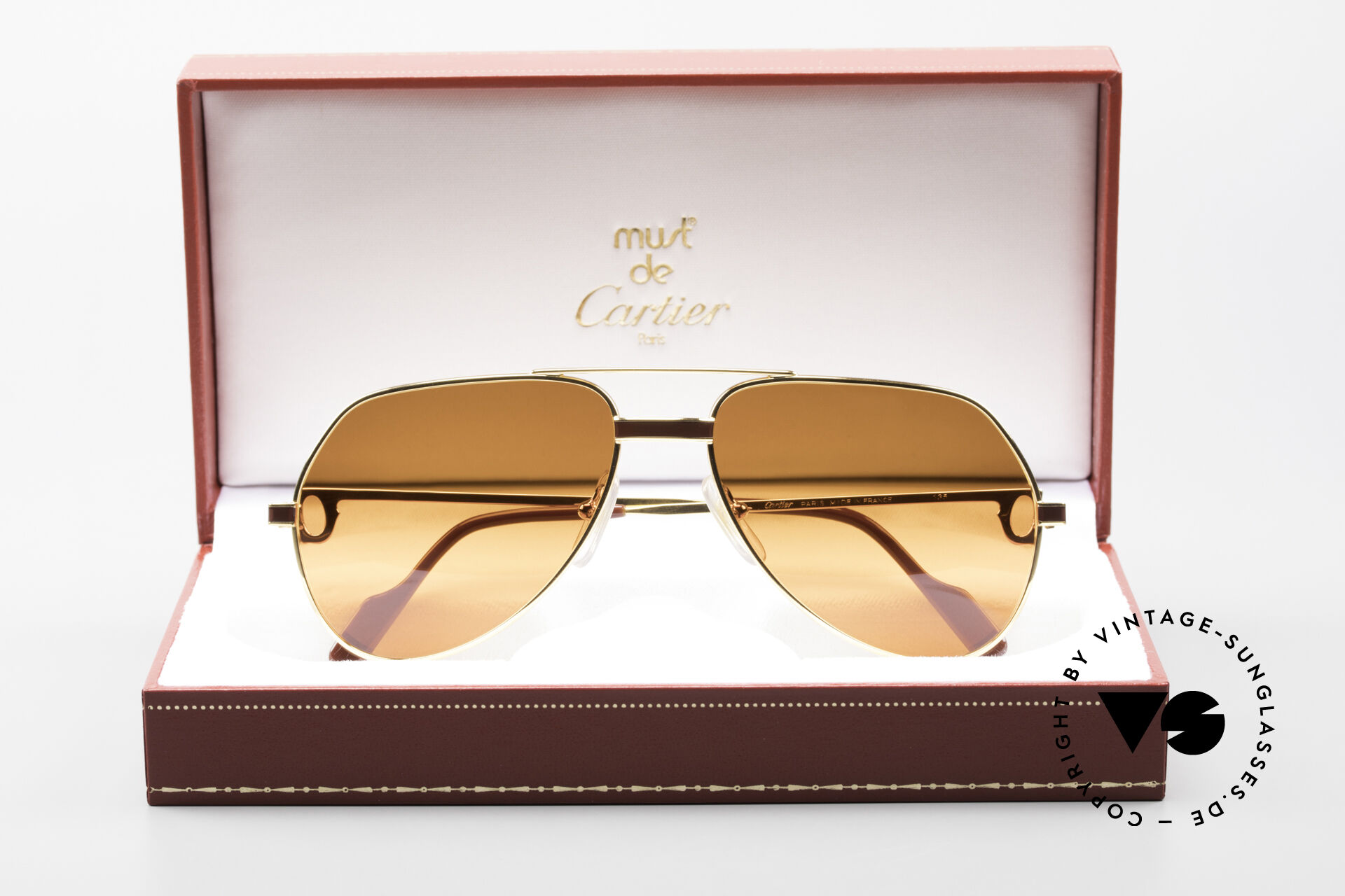 Pre-owned Cartier Sunglasses Ct0026rs-001 Panthere Rimless Gold Frame  Gradient Pink Lenses | ModeSens