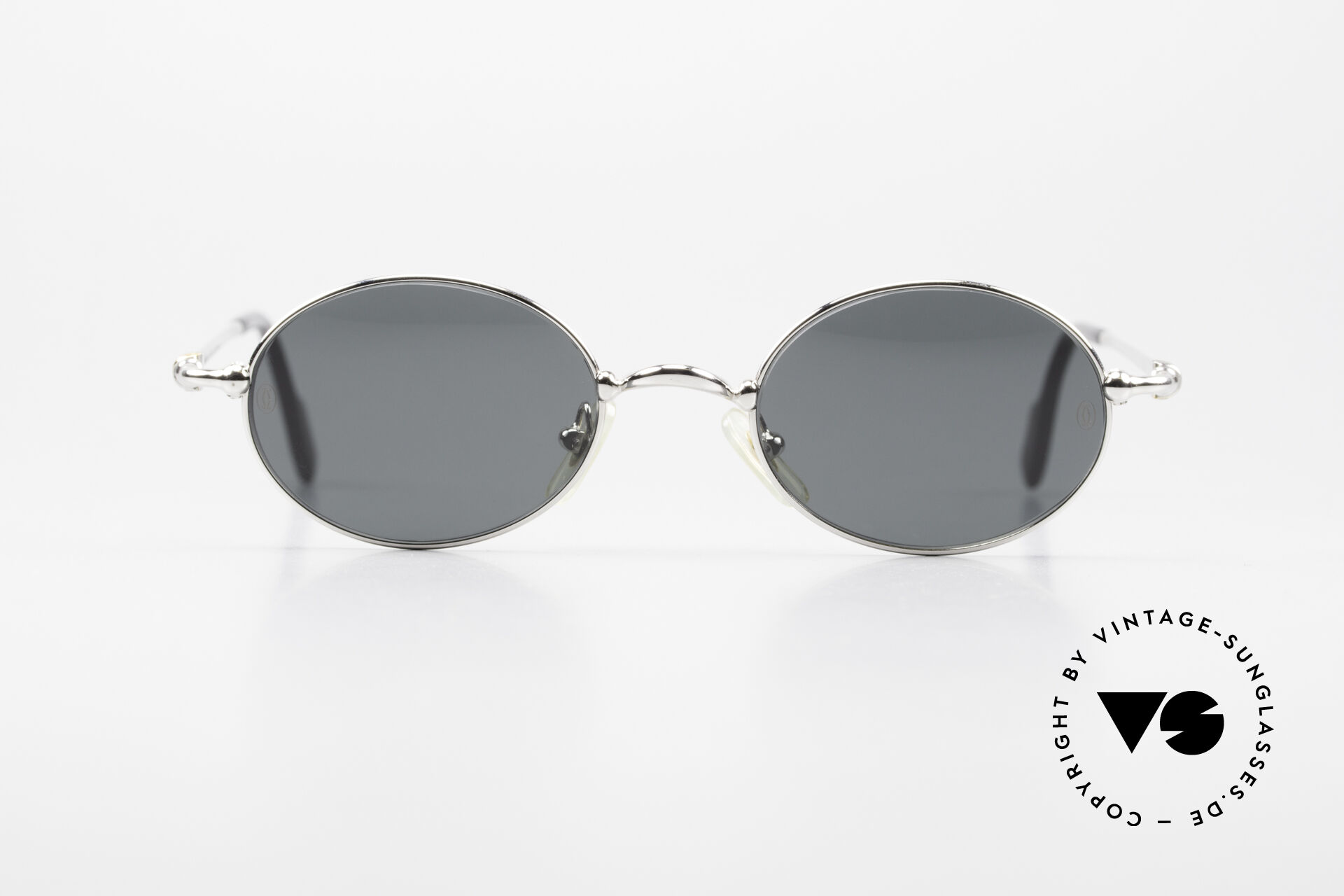 Sunglasses Cartier Filao Oval Platinum Sunglasses 90 s