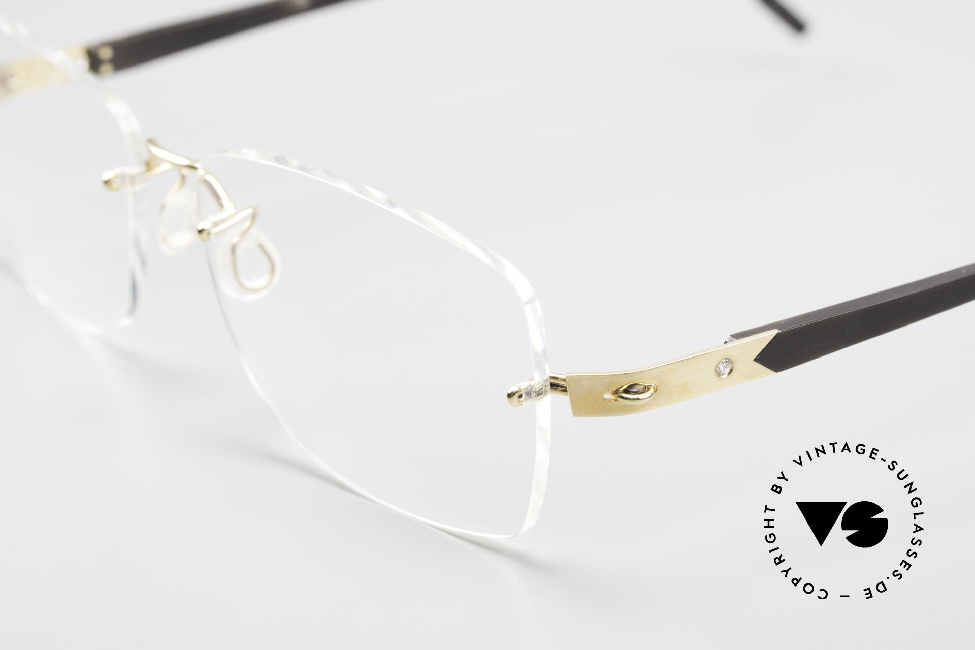 Glasses Lindberg Precious T945 Horn 18ct Solid Gold Diamond Glasses