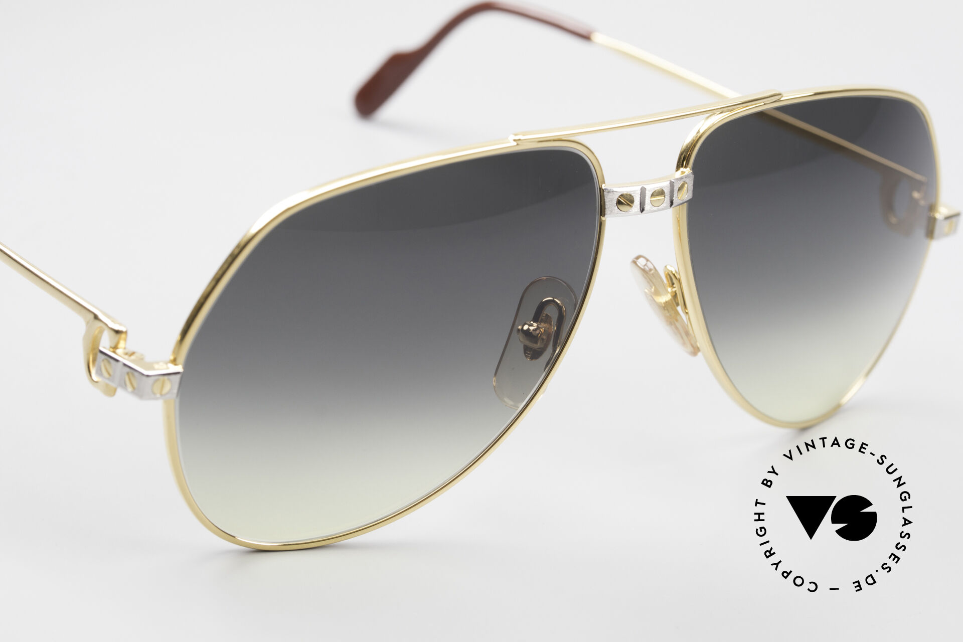 Sunglasses Cartier Vendome Santos M Gray Yellow Gradient Lenses