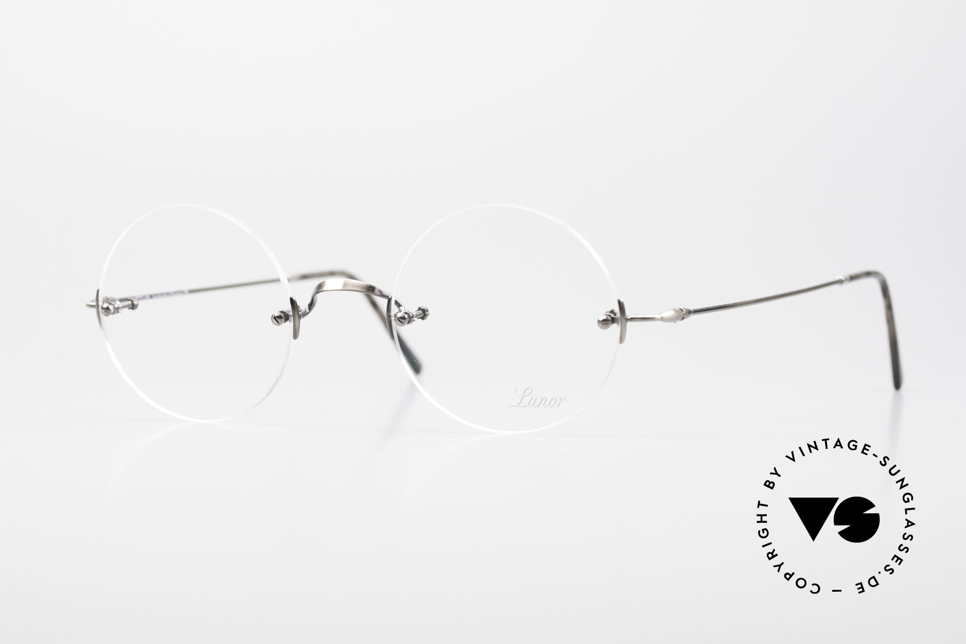 Glasses Lunor Classic Round AS Steve Jobs Glasses Antique Silver