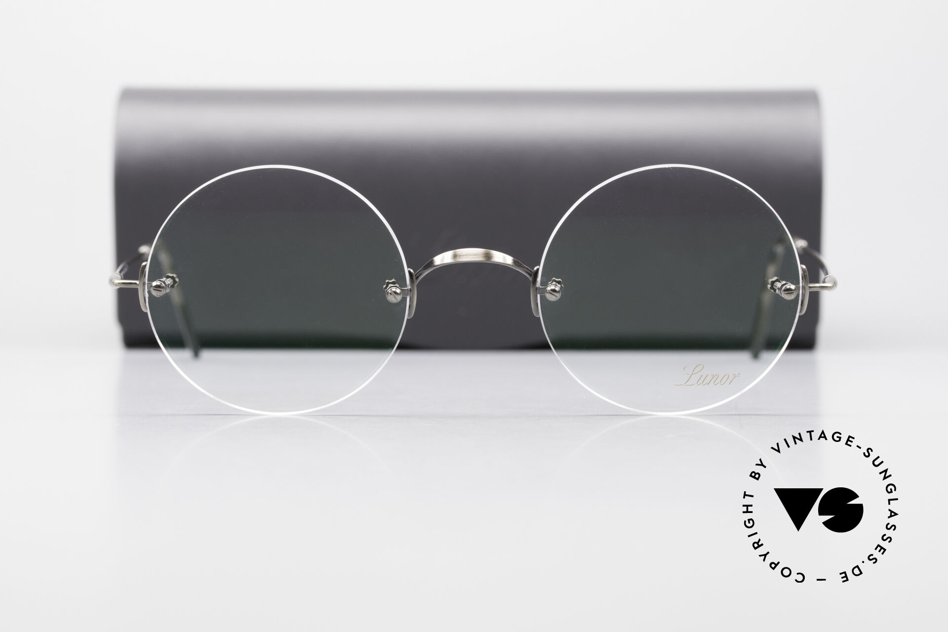 Glasses Lunor Classic Round AS Steve Jobs Glasses Antique Silver