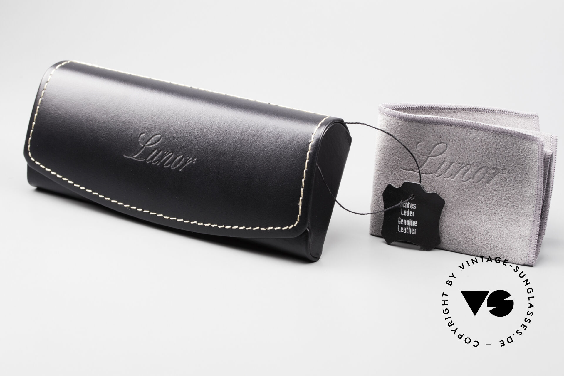 Sunglasses Lunor Leather Case Black With Presentation Or Gift Box