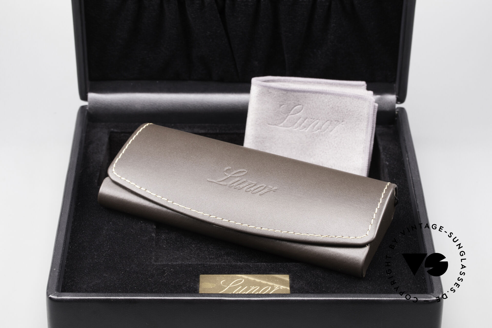 Sunglasses Lunor Leather Case Brown With Gift Or Presentation Box