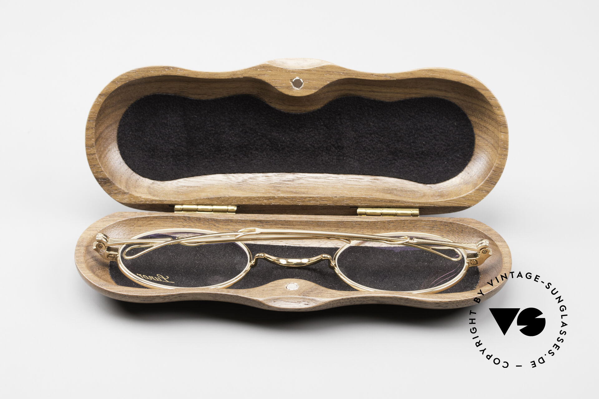 Sunglasses Lunor Wooden Folding Case A Solid Wood Case Nut In Size A