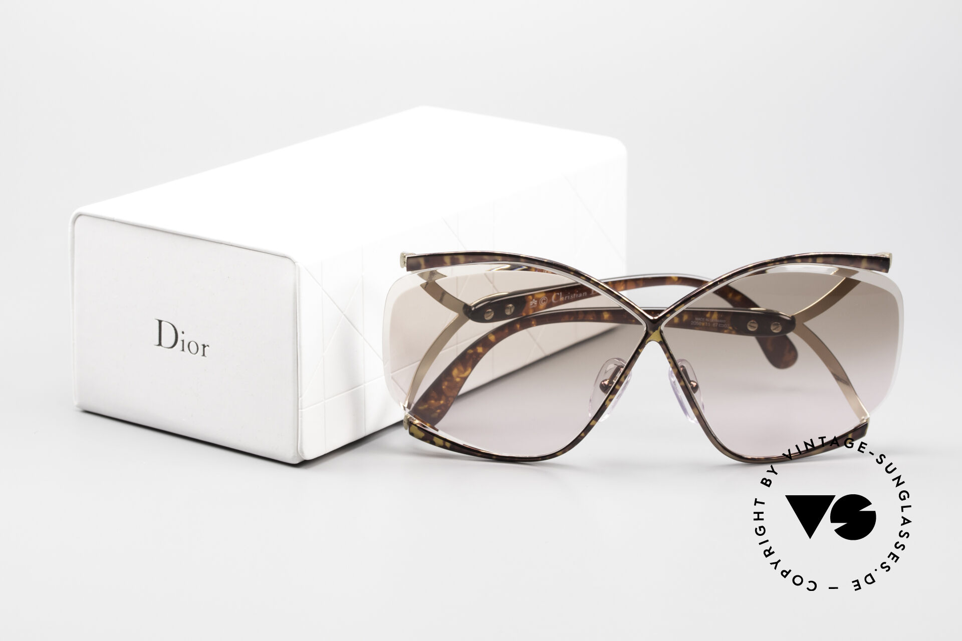 1980s Christian Dior Signature Apple Green Butterfly Sunglasses Model  MRS  Couture