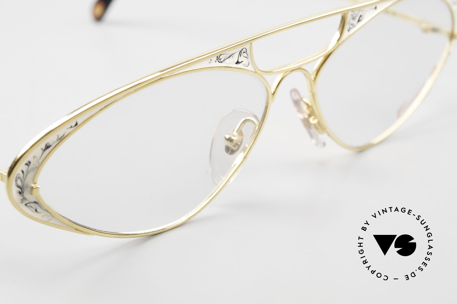 Lunettes Vintage Casanova RVC-14 - Monture Multicolore Dorée Carrée, Métal, NOS (neuf Ancien Stock)