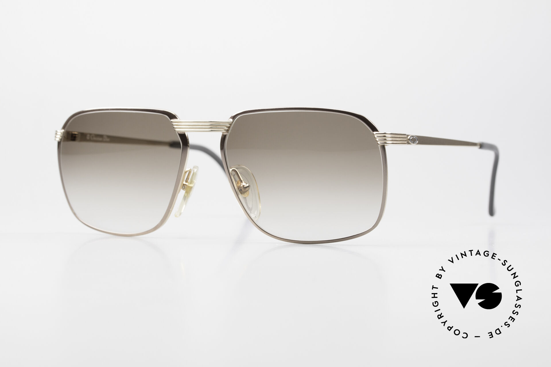 Sunglasses Christian Dior 2489 80's Men's Shades Gold-Taupe