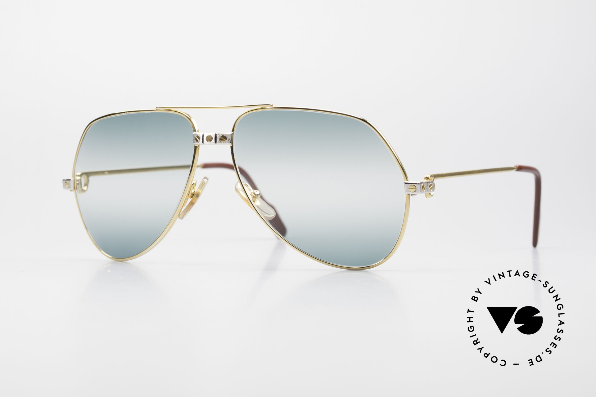 Sunglasses Cartier Vendome Santos M Double Gradient Green Lens