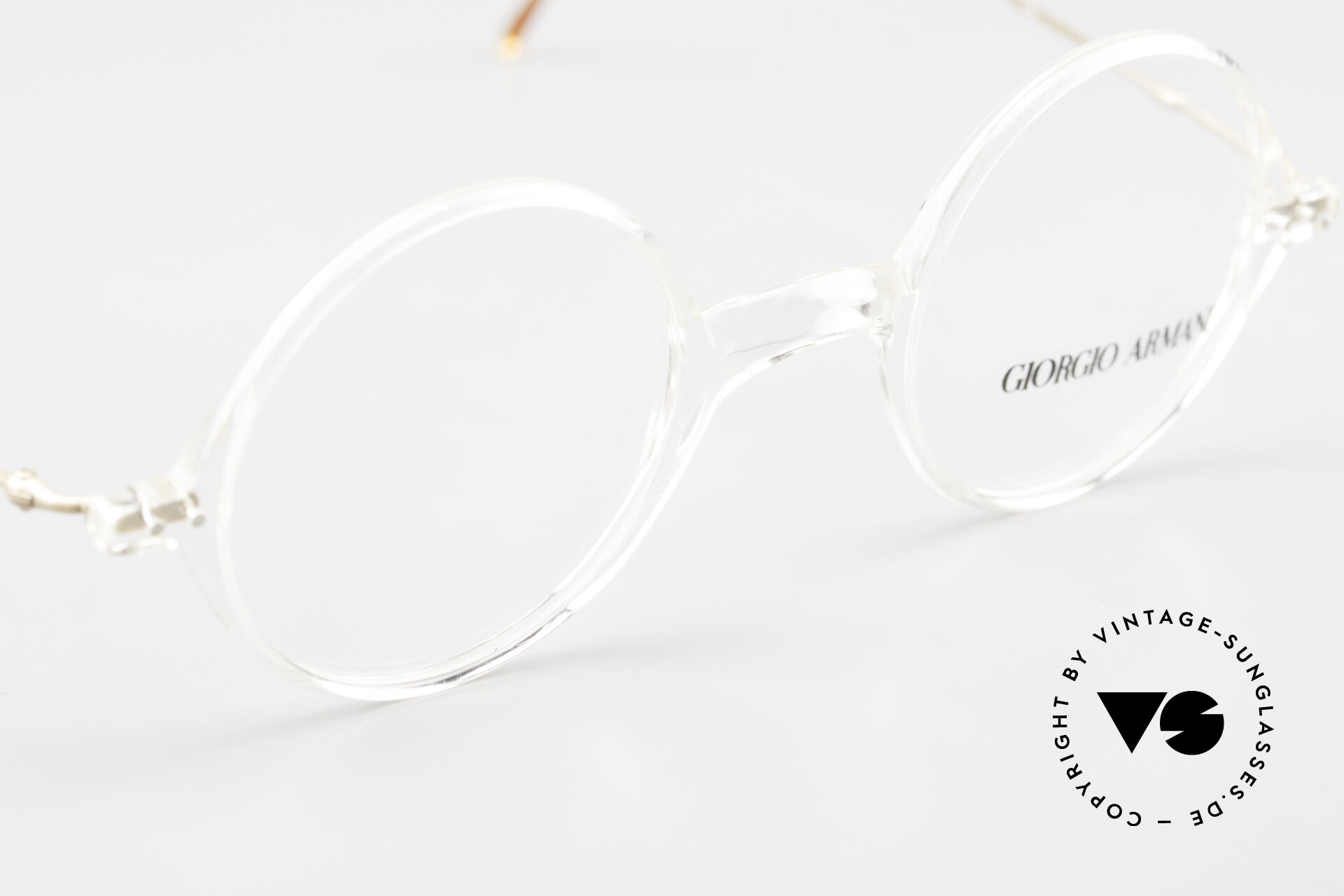 Giorgio Armani 365 Round Glasses Crystal 90 s